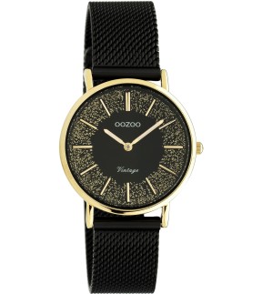 Ρολόι OOZOO Vintage Με Μαύρο Μεταλλικό Mesh Μπρασελέ C20189
