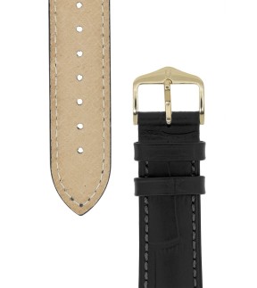 HIRSCH Duke Alligator Black Leather Strap 20mm