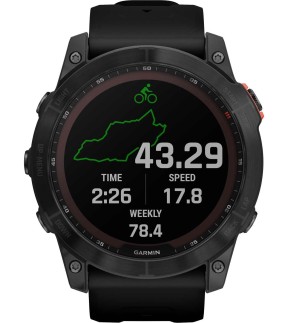 Ρολόι GARMIN fēnix® 7X Solar Slate Με Μαύρο Λουράκι Σιλικόνης GA-010-02541-01