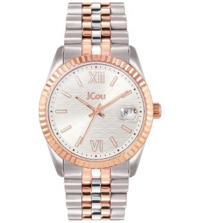 JCou Queen's II Rose Gold - Silver Stainless Steel Bracelet JU19038-1