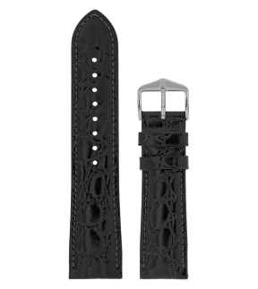 HIRSCH Crocograin Black Strap 20mm 12322850-20