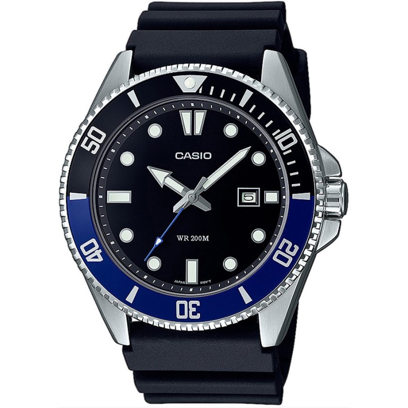 Casio collection black rubber best sale strap