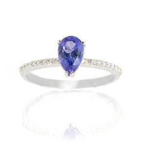VITOPOULOS Ring White Gold 18Ct With Tanzanite and Diamond Stones
