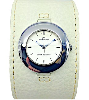 ANNE KLEIN White Leather Strap