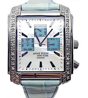ANNE KLEIN Light Blue Leather Strap
