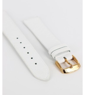 TZEVELION White Leather Strap 16mm