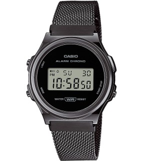 CASIO Vintage Black Stainless Steel Mesh Bracelet A 171WEMB 1AEF