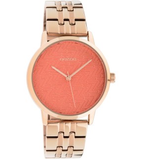 Ρολόι OOZOO Timepieces Με Ροζ Χρυσό Μεταλλικό Μπρασελέ C10559