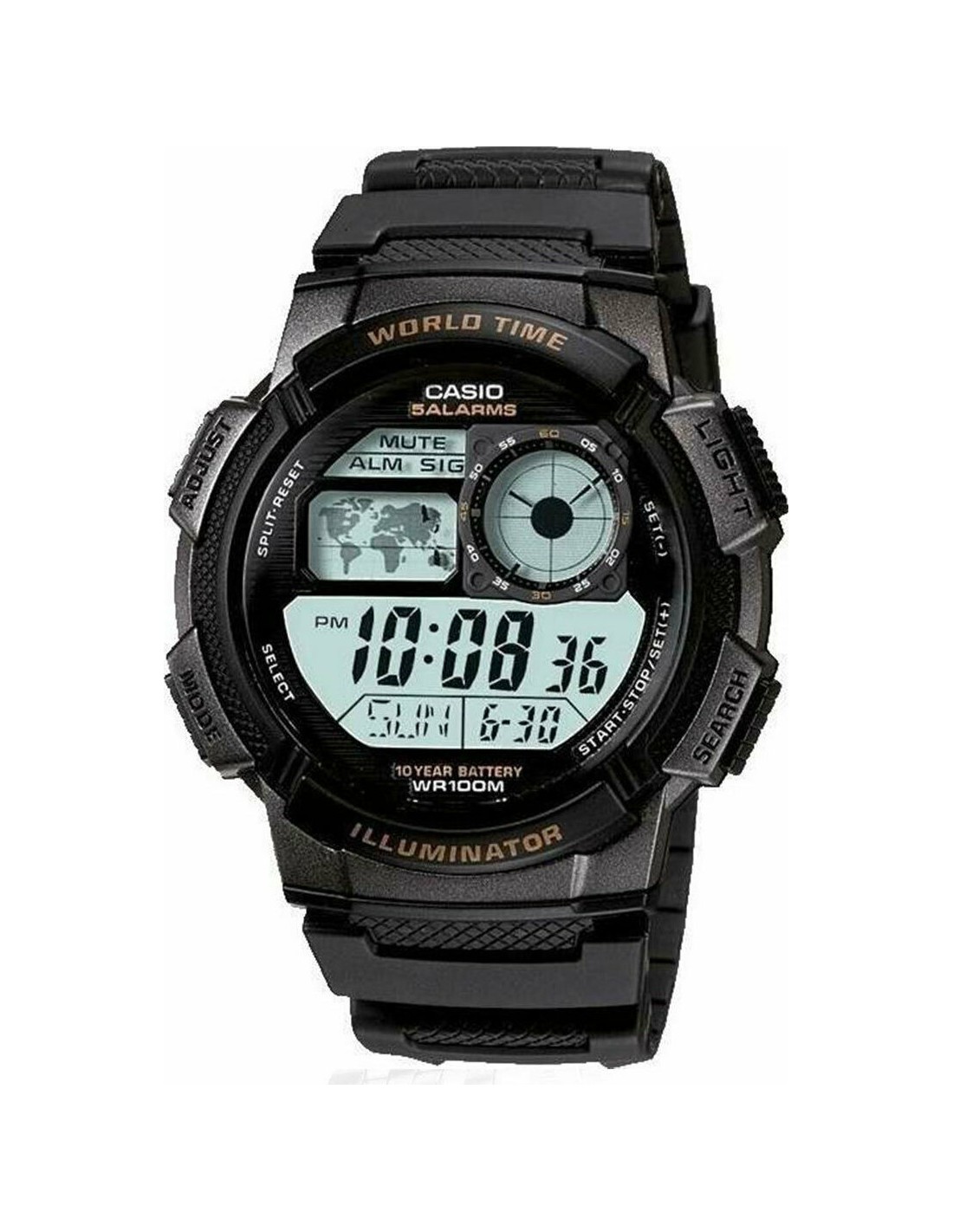 CASIO Collection Black Rubber Strap AE 1000W 1AVEF