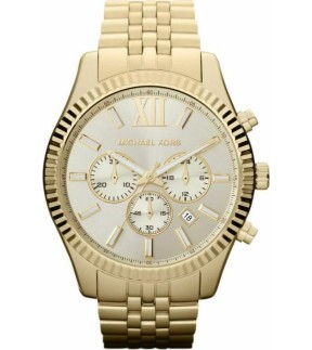 Ρολόι MICHAEL KORS Lexington Με Χρονογράφο Και Κίτρινο Χρυσό Ατσάλινο Μπρασελέ MK8281