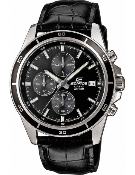 CASIO Edifice Chronograph Black Leather Strap EFR-526L-1AVUEF