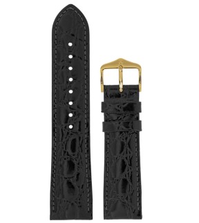 HIRSCH Crocograin Black Leather Strap 14mm 12302850-14