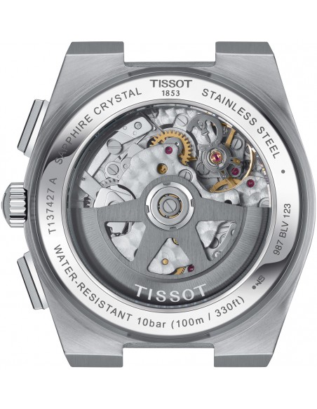 Ρολόι TISSOT PRX Με Χρονογράφο Και Ασημί Ατσάλινο Μπρασελέ T137.427.11.011.00