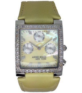 ANNE KLEIN Light Green Leather Strap