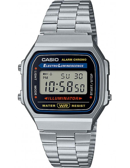 CASIO Vintage Silver Stainless Steel Bracelet A-168WA-1YES
