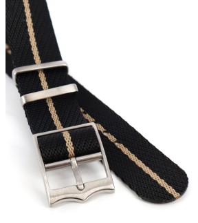 ROCHET NATO Premium Quality Black-Beige Fabric Strap 20mm 8912001ST13