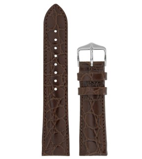HIRSCH Crocograin Brown Leather Strap 20mm 12322810-20
