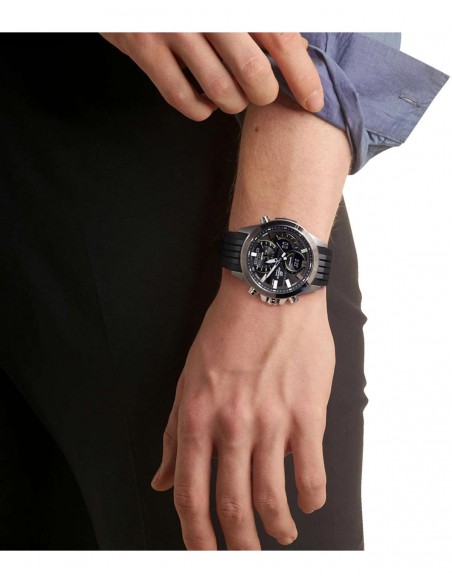 CASIO Edifice Chronograph Black Rubber Strap ECB 30P 1AEF