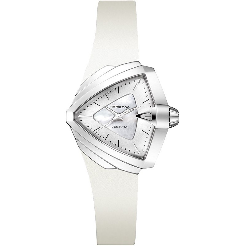 Ρολόι HAMILTON Ventura S QUARTZ Με Λευκό Καουτσούκ Λουράκι H24251391
