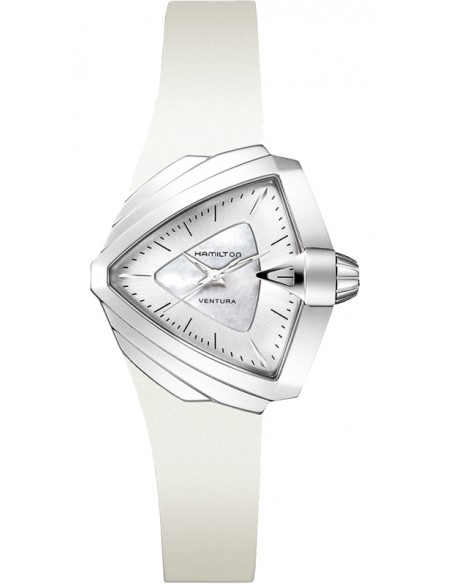 Ρολόι HAMILTON Ventura S QUARTZ Με Λευκό Καουτσούκ Λουράκι H24251391