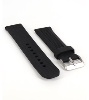 TZEVELION Black Rubber Strap 24mm