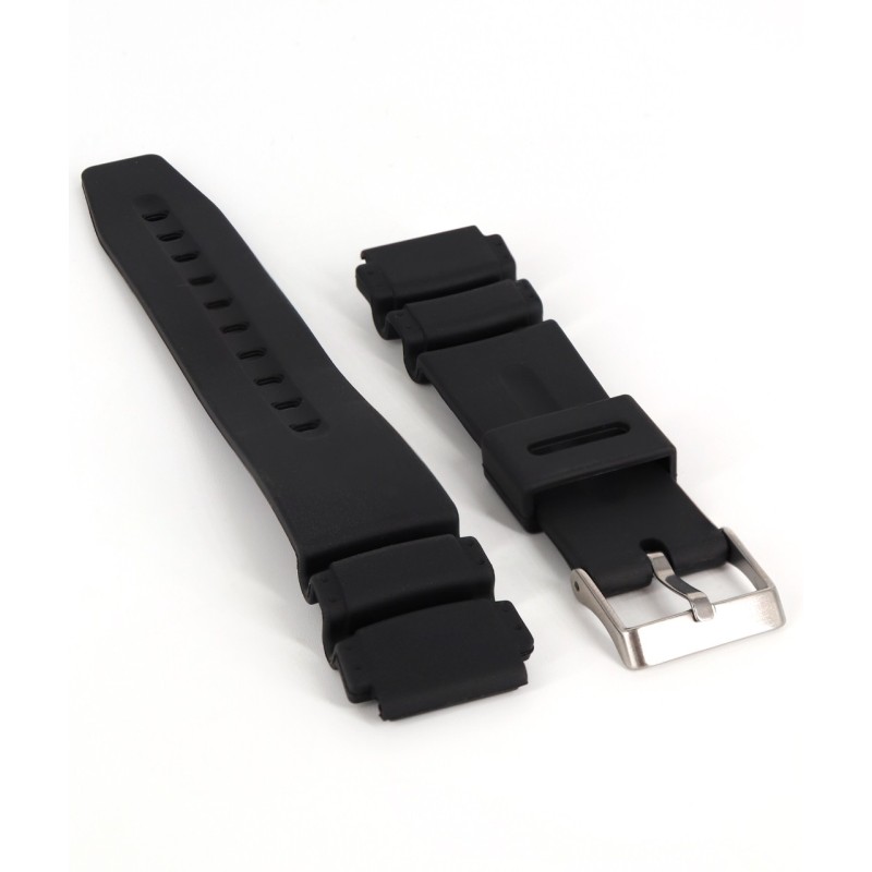 TZEVELION Black Rubber Strap 18mm