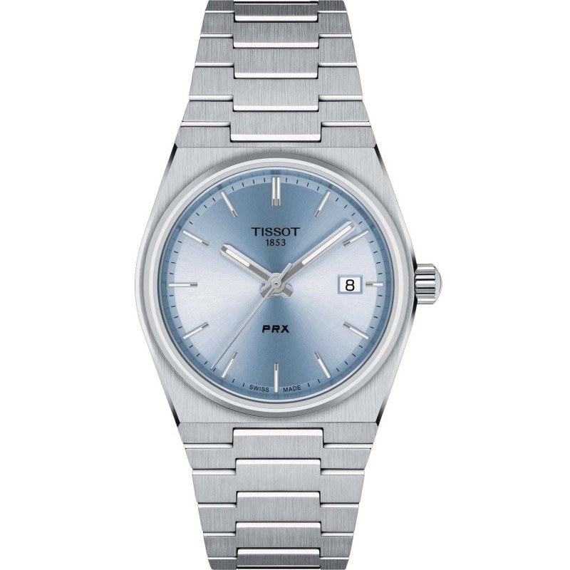 Silver watch blue dial hot sale