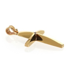 VITOPOULOS Woman Cross Yellow Gold 14Ct With White Zircon Stone