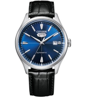 Ρολόι CITIZEN Mechanical Με Μαύρο Δερμάτινο Λουράκι NH8390-20L