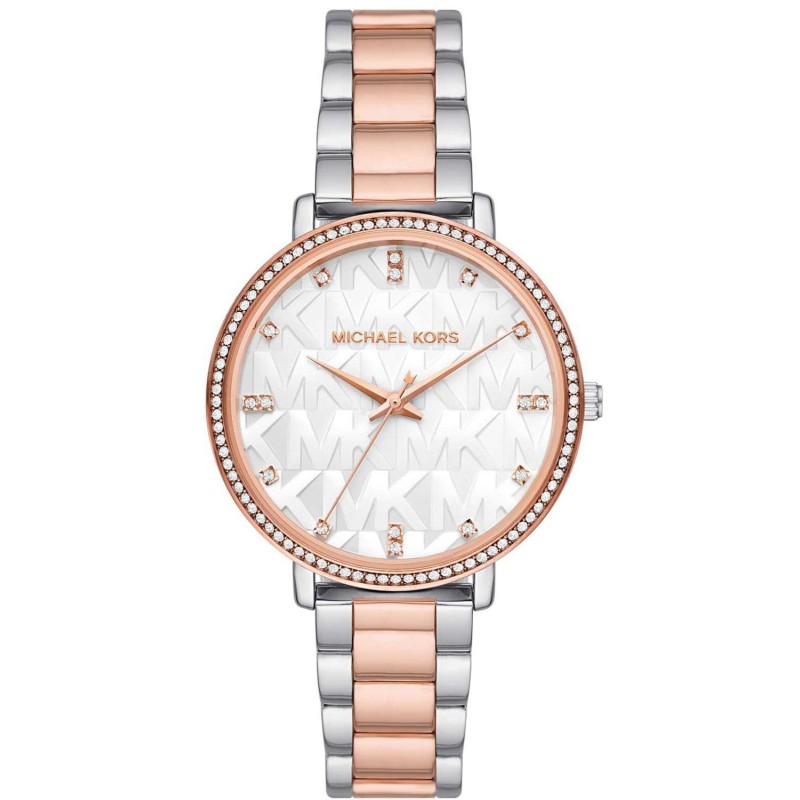 MICHAEL KORS Pyper Rose Gold Silver Stainless Steel Bracelet MK4667