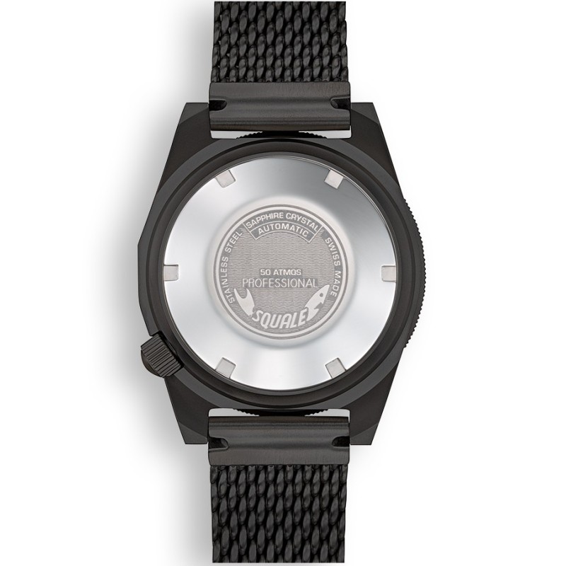 SQUALE Pvd Black Mesh Black Stainless Steel Bracelet