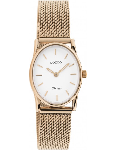 Ρολόι OOZOO Vintage Με Ροζ Χρυσό Ατσάλινο Mesh Μπρασελέ C10969