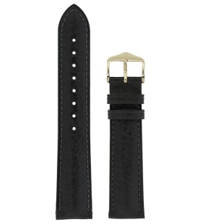 HIRSCH Camelgrain Black Leather Strap 20mm 01009050-20