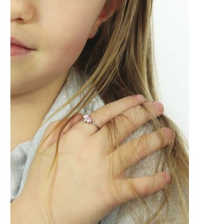 LUCA BARRA Silver Stainless Steel Kid Ring JA109