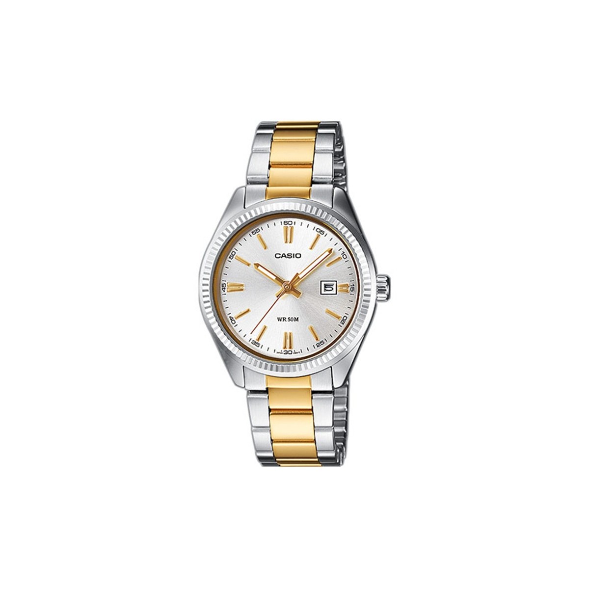 CASIO Collection Yellow Gold Silver Stainless Steel Bracelet LTP 1302PSG 7AVEG