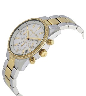 Ρολόι MICHAEL KORS Ritz Με Χρονογράφο Και Κίτρινο Χρυσό - Ασημί Ατσάλινο Μπρασελέ MK6474
