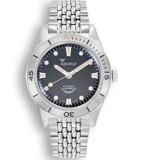 Ρολόι SQUALE Super Squale Με Αυτόματο Μηχανισμό Και Ασημί Ατσάλινο Μπρασελέ SUPERSSBK.AC