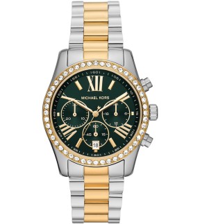 Michael KORS Lexington Chronograph Rose Gold-Silver Stainless Steel Bracelet MK7303