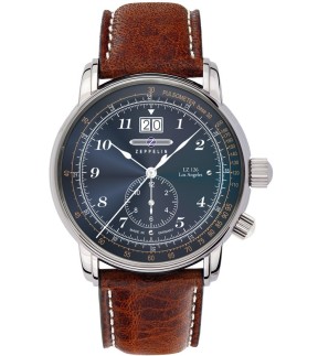 ZEPPELIN LZ 126 Los Angeles Brown Leather Strap 8644-3