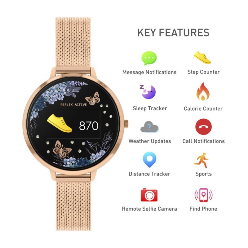 Reflex active smartwatch rose gold bracelet sale