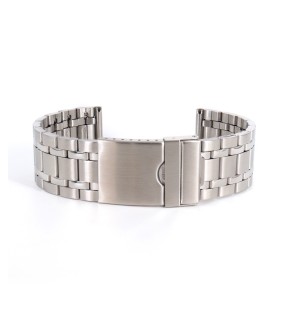 TZEVELION Silver Stainless Steel Bracelet 22mm