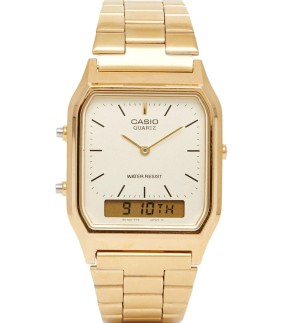 Ρολόι CASIO Vintage Με Χρυσό Ατσάλινο Μπρασελέ AQ-230GA-9DM