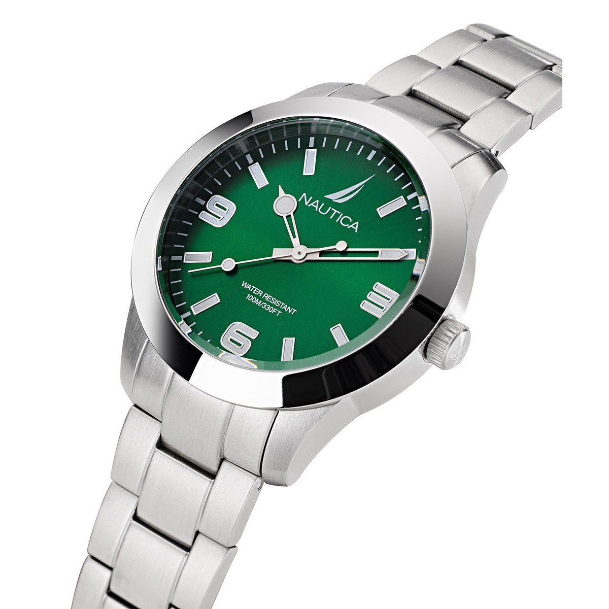 Montre-bracelet Nautica A13640G Vert Acier Inoxydable 50 Mm - Occasion Bon état, Quartz