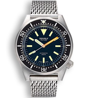 Ρολόι SQUALE 1521 Militaire Blasted Mesh Με Αυτόματο Μηχανισμό Και Ασημί Ατσάλινο Μπρασελέ 1521MILIBL.ME20