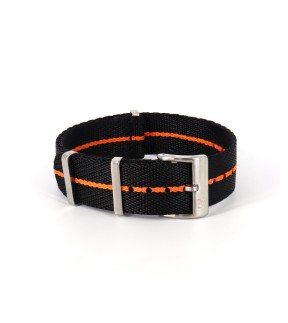 PIERO MAGLI Black - Orange NATO Strap 22mm 93801801-22