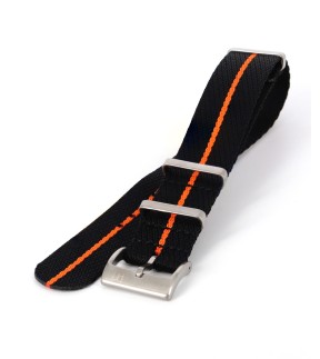 PIERO MAGLI Black - Orange NATO Strap 22mm 93801801-22