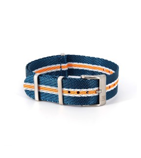 PIERO MAGLI Blue - White - Orange NATO Strap 20mm 91500402-20
