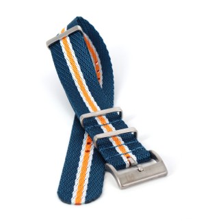 PIERO MAGLI Blue - White - Orange NATO Strap 20mm 91500402-20