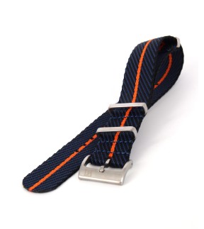 PIERO MAGLI Black - Blue - Orange NATO Strap 20mm 92301801-20