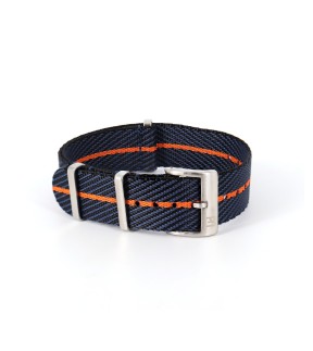 PIERO MAGLI Black - Blue - Orange NATO Strap 20mm 92301801-20
